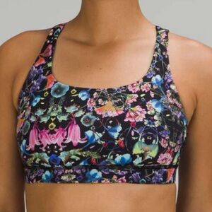 NWT Lululemon Athletics Floral Sports Bra - Multicolor Energy Bra Sz 2